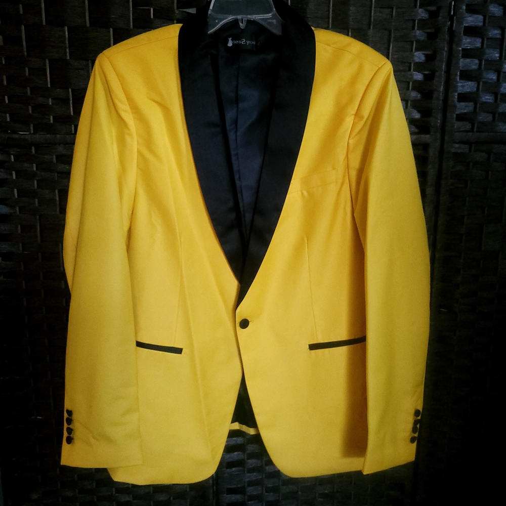 Yellow and Black Men's Blazer